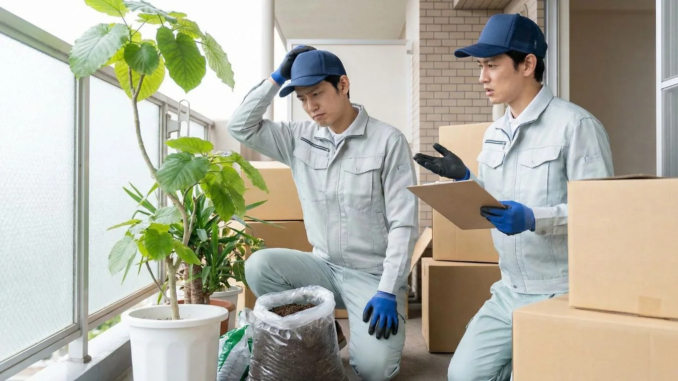 引越し作業で困っている様子
